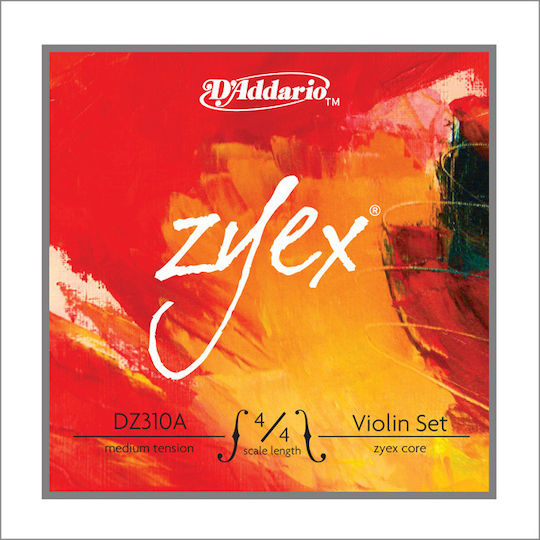 Daddario Μονές Synthetic Core Χορδές 4τμχ 13" για Βιολί 4/4 Zyex Medium 4/4 Aluminium D
