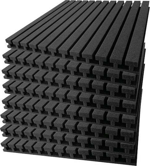 Alphacoustic Polyfon Ηχοαπορροφητικό Πάνελ (8τμχ) σε Σχέδιο Linear 60cm x 60cm x 50mm σε Γκρι Χρώμα