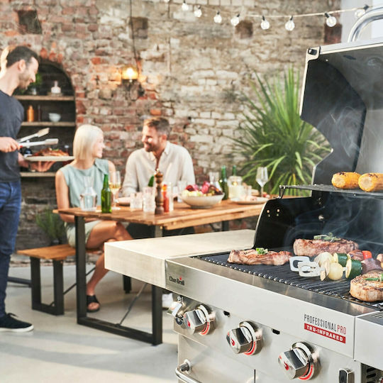 Char-Broil Professional PRO S 3 Ψησταριά Υγραερίου Μαντεμένιας Σχάρας 61.5x44.5εκ. με 3 Εστίες 7.48kW και Πλαϊνό Μάτι 3.52kW