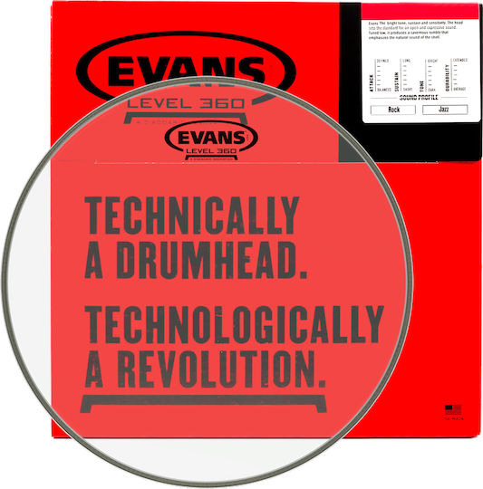Evans Clear Δέρμα κάσας για Ντράμς 15"