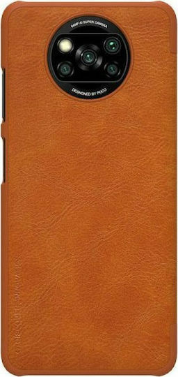 Nillkin Qin Book Synthetic Leather Brown (Poco X3 NFC / X3 Pro)