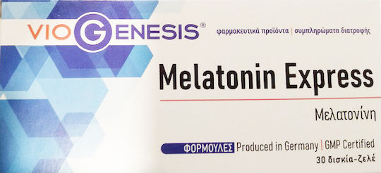 Viogenesis Melatonin Express 1mg Supplement for Sleep 30 chewable tabs