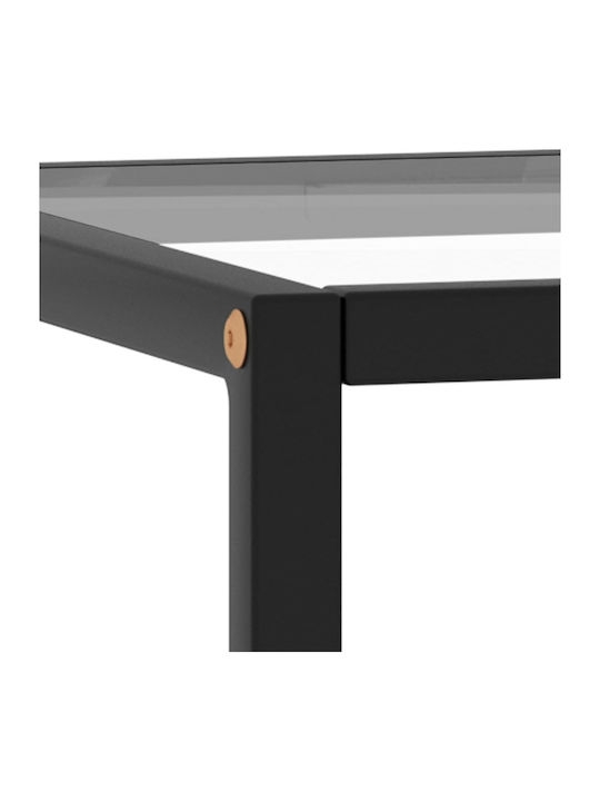 Square Glass Side Table Black M40xW40xH50cm
