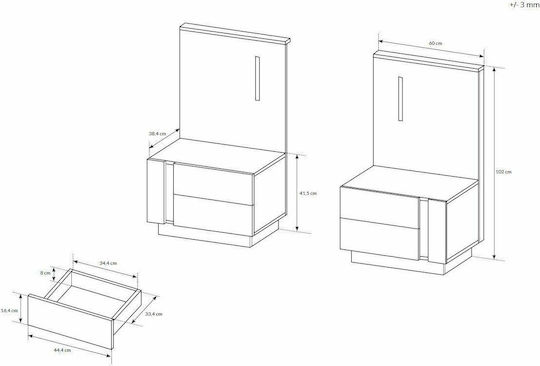 Set de Dormitor Arco Alb 160x200buc 3buc