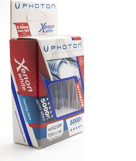 Photon Lămpi Autoturismului & Motocicletei Xenon Effect T20 / W21/5W Simple 12V 2buc