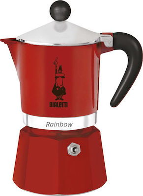 Bialetti Rainbow Stovetop Espresso Pot 1 Cups Roșu