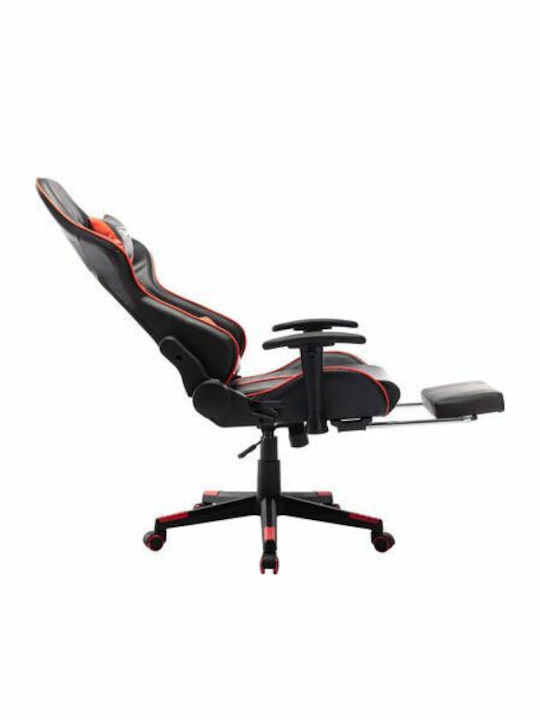 vidaXL 20511 Καρέκλα Gaming Δερματίνης με Ρυθμιζόμενα Μπράτσα και Υποπόδιο Μαύρο/Κόκκινο