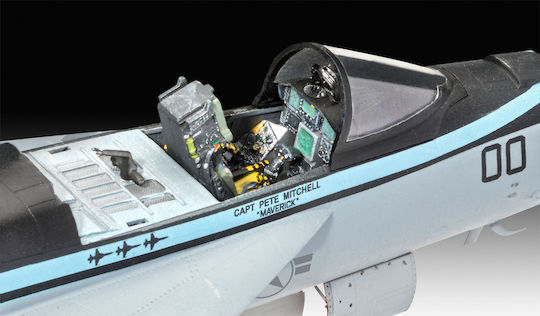 Revell Top Gun Maverick's F/A-18E Super Hornet Modeling Figure Airplane Black 161 Pieces in Scale 1:48