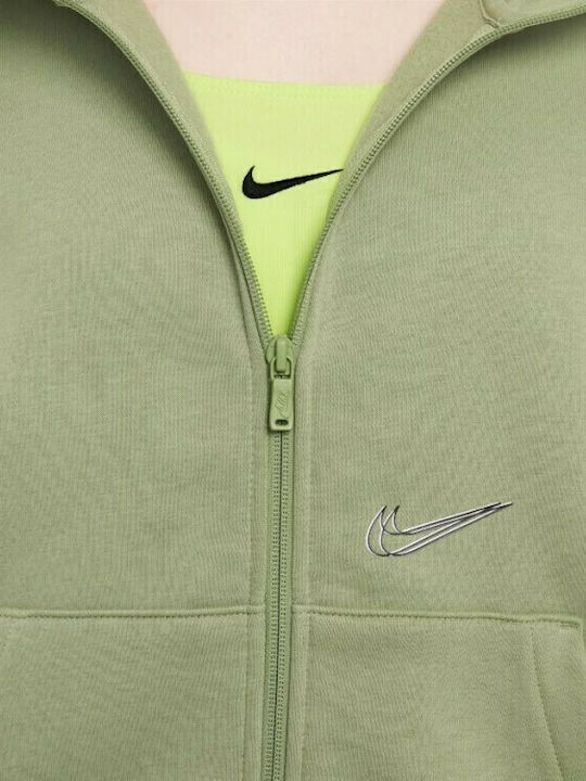 Women's Sweatshirt Jacket Hooded Khaki