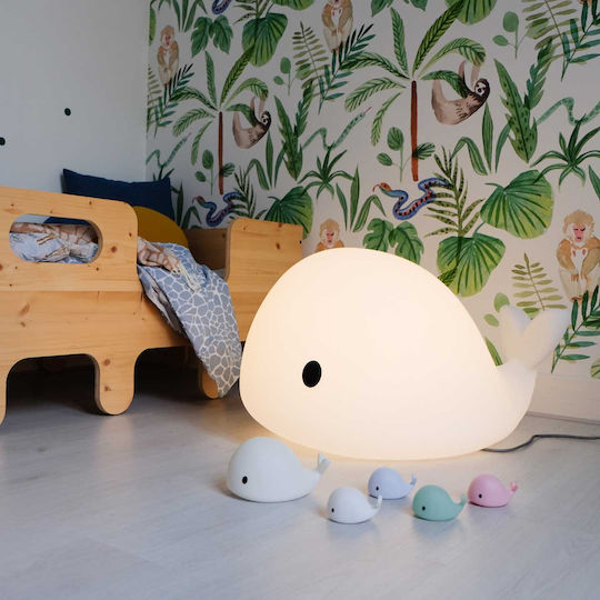 Flow LED Kinder Dekorative Lampe Moby mit Farbwechsel Weiß 7.5x4.5x5.5εκ.