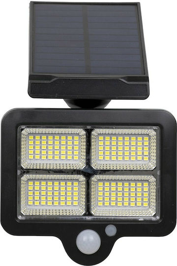 GloboStar Στεγανός Ηλιακός Προβολέας LED 20W Ψυχρό Λευκό 6000K με Αισθητήρα Κίνησης, Φωτοκύτταρο και Τηλεχειριστήριο IP65