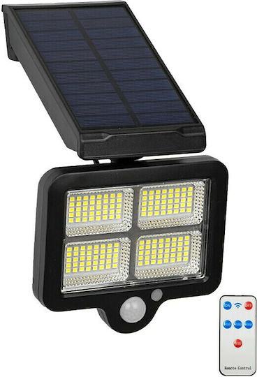 GloboStar Στεγανός Ηλιακός Προβολέας LED 20W Ψυχρό Λευκό 6000K με Αισθητήρα Κίνησης, Φωτοκύτταρο και Τηλεχειριστήριο IP65
