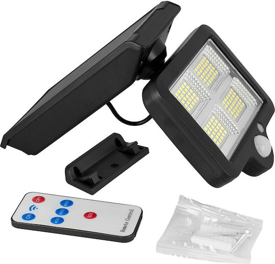 GloboStar Στεγανός Ηλιακός Προβολέας LED 20W Ψυχρό Λευκό 6000K με Αισθητήρα Κίνησης, Φωτοκύτταρο και Τηλεχειριστήριο IP65
