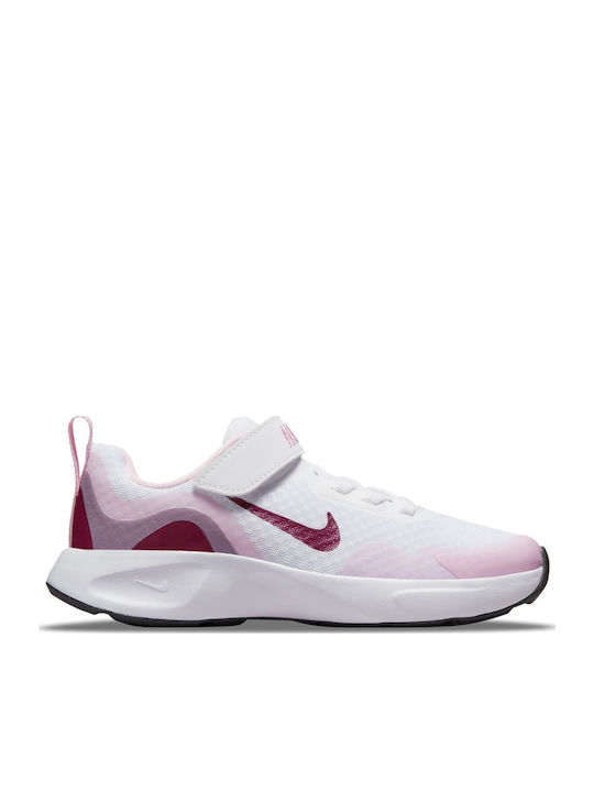 Wearallday Kids Sports Shoes Running with Hoop & Loop Closure White
