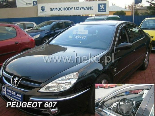 Heko Set of Windbreakers Front Car Dark Fime for Peugeot 607 2pcs
