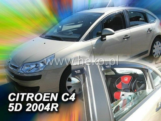 Heko Set of Windbreakers Front and Rear Car Dark Fime for Citroen C4 Picasso 4pcs