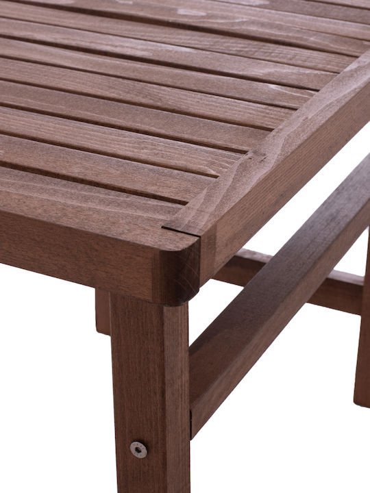 Wooden Outdoor Stool Koli Walnut 60x40x45cm