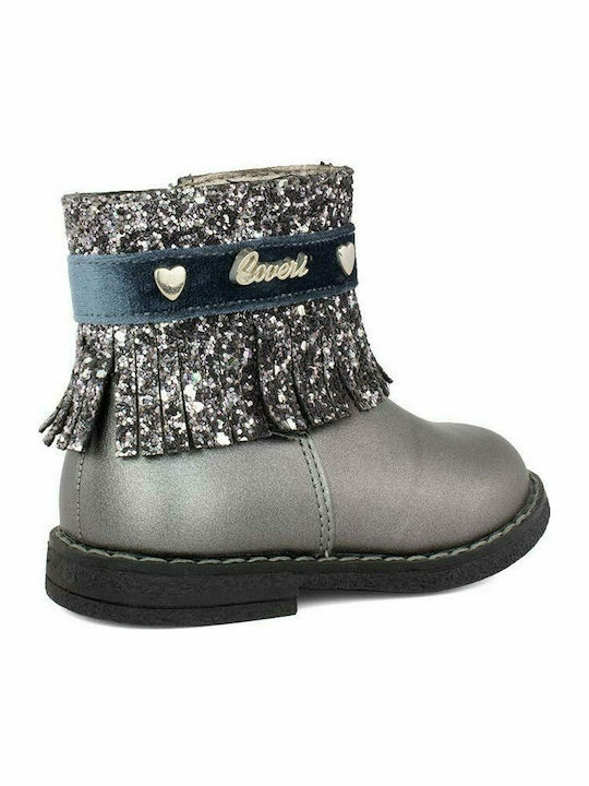 Enrico Coveri Kids Leather Boots with Zipper Gray