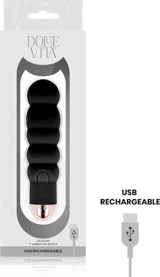 Dolce Vita Rechargeable Vibrator Six Mini Κλειτοριδικός Δονητής 13cm Black