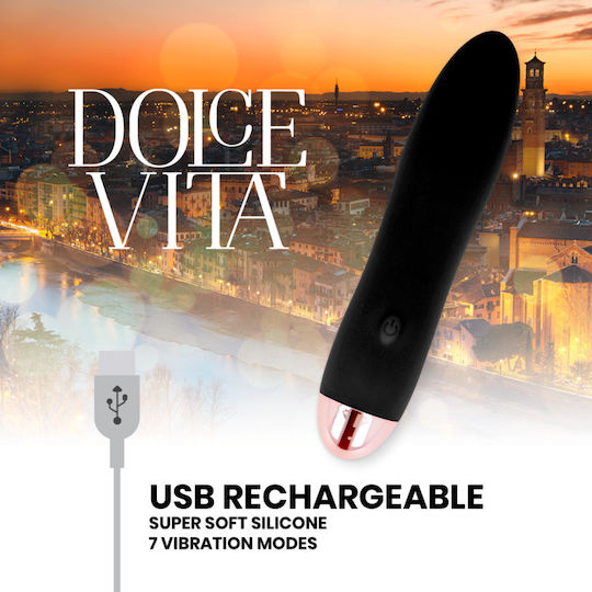 Dolce Vita Rechargeable Vibrator Four Mini Δονητής Bullet 2.6cm Black