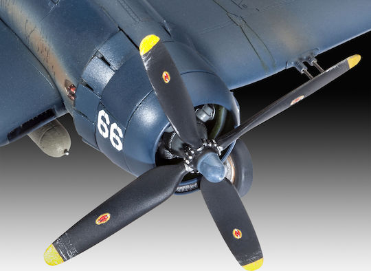 Revell F4U-4 Corsair Modeling Figure Airplane Blue 65 Pieces in Scale 1:72