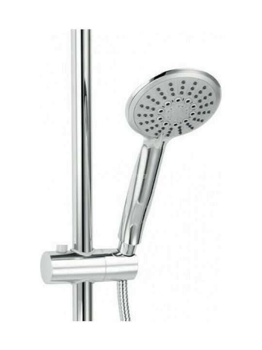 Ferro Algeo NP78-BAG13U Adjustable Shower Column with Bathtub Mixer 107.6-1700cm Silver