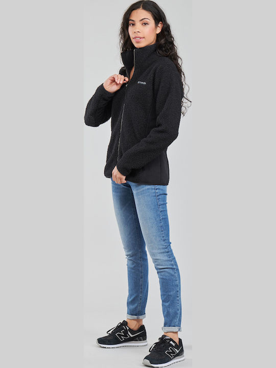 Panorama Fleece Damen Jacke in Schwarz Farbe