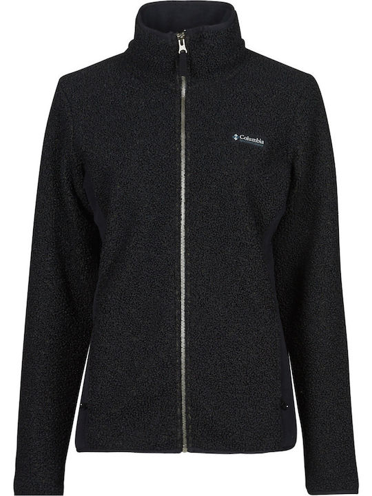 Panorama Fleece Damen Jacke in Schwarz Farbe