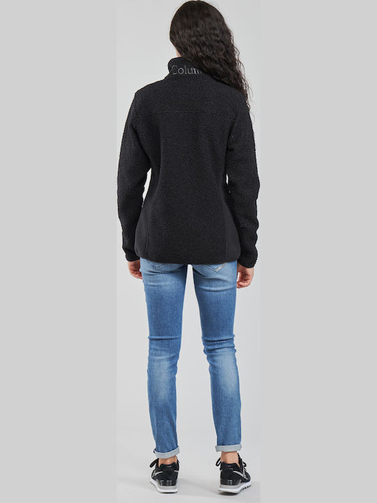 Panorama Fleece Damen Jacke in Schwarz Farbe