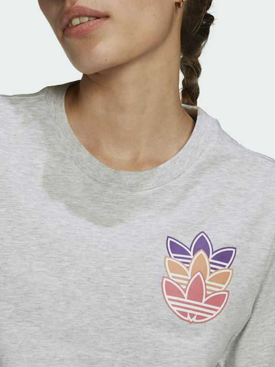 Γυναικείο Αθλητικό Crop T-shirt Γκρι