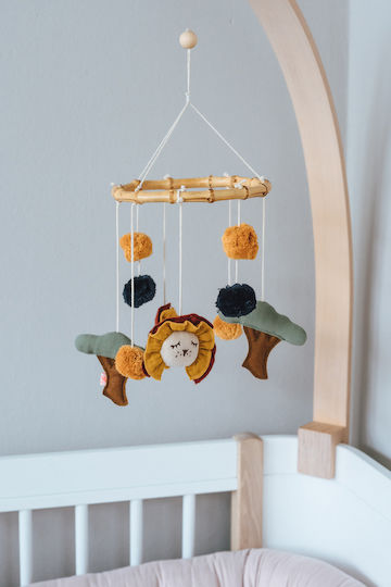 Kikadu Mobilă Pătuț Lion with Wooden Ring