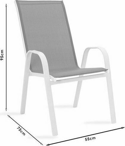Scaun De Exterior Metalic Calan Alb / Maro 55x75x95cm