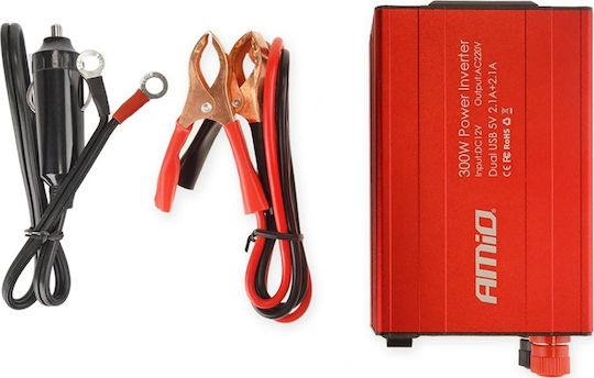 AMiO PI03 Car Inverter 300W to Converter 12V DC in 230V AC with 2xUSB