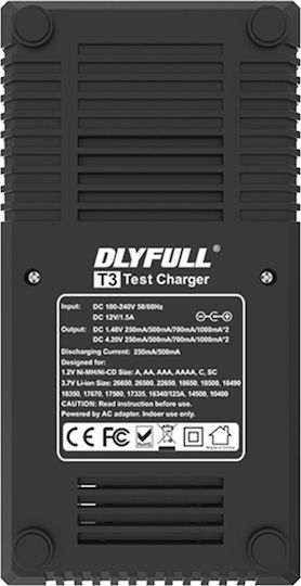 Muzik Dlyfull T3 Încărcător 2 Baterii Li-ion/Ni-Cd/Ni-MH Dimensiune AA/AAA/18650/16340/26650/14500