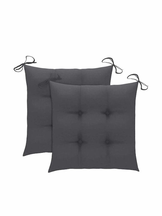 Gartenstühle Hölzernes Teak mit Anthrazitfarbenen Kissen mit Kissen 2Stücke 50x53x90cm
