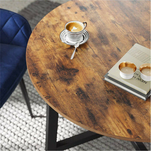 Round Central Wooden Brown Coffee Table W80xL80xH75cm