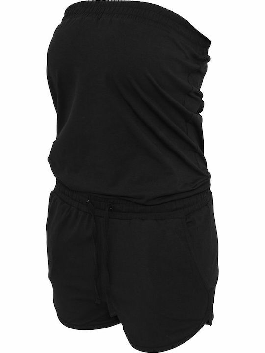 Women's Strapless One-piece Shorts Black