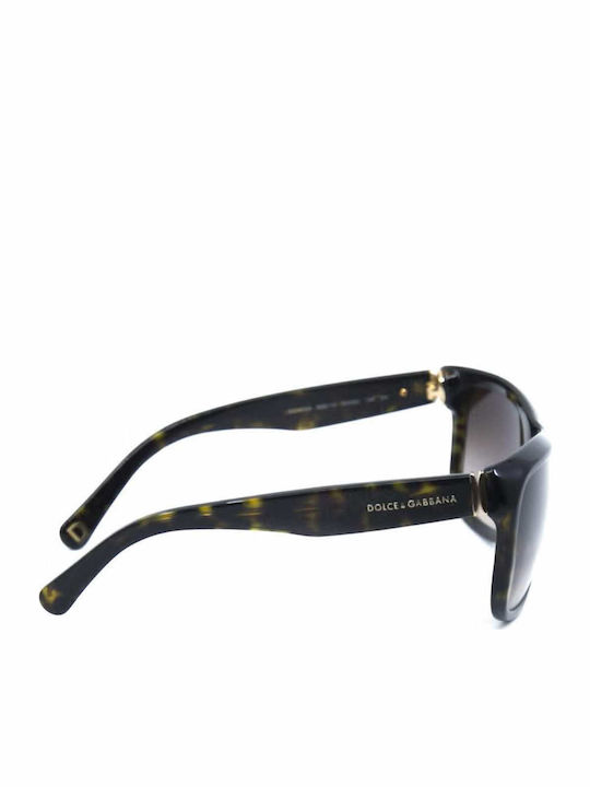 Dolce & Gabbana Women's Sunglasses with Gold Tartaruga Horn-Rimmed Frame and Brown Gradient Lenses DG4129 502/13