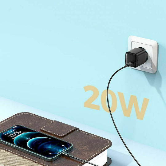 Joyroom Φορτιστής Χωρίς Καλώδιο με Θύρα USB-C Power Delivery Μαύρος (L-P202)