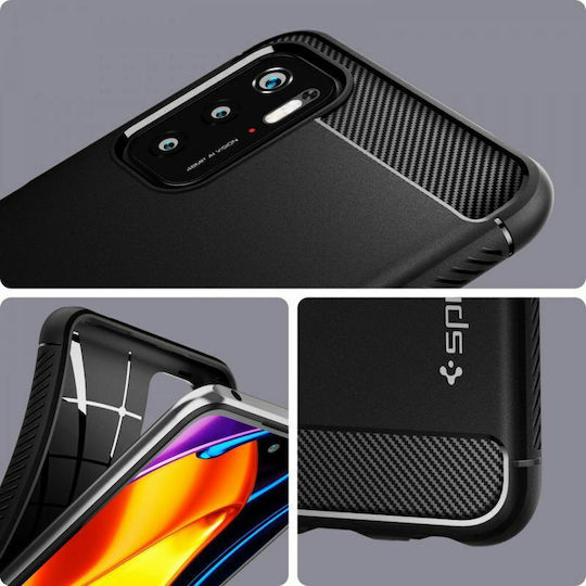 Spigen Rugged Armor Back Cover Πλαστικό 2mm Μαύρο (Redmi Note 10 5G / Poco M3 Pro)
