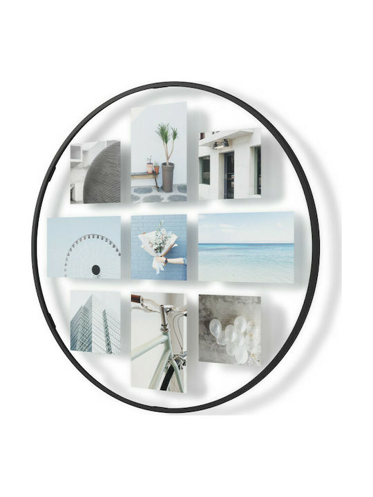 Umbra Infinity Wall-mounted Multi Picture Frame Metallic 9 Pieces with Black Frame