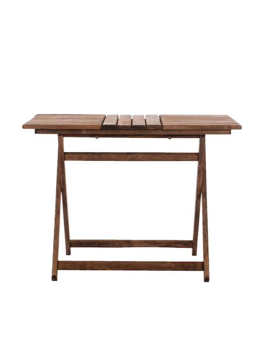 Lemnos Outdoor Dinner Foldable Wood Table Walnut 101.5x63x75cm