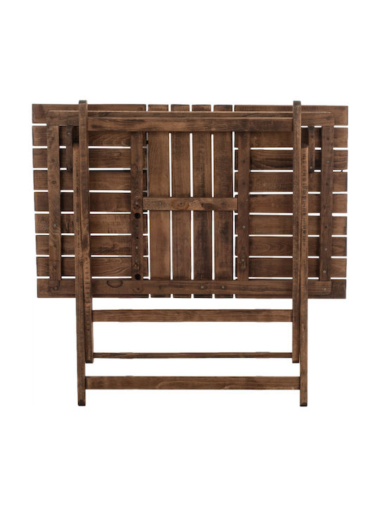 Lemnos Outdoor Dinner Foldable Wood Table Walnut 101.5x63x75cm