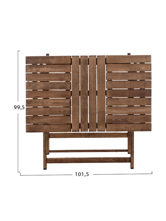 Lemnos Outdoor Dinner Foldable Wood Table Walnut 101.5x63x75cm