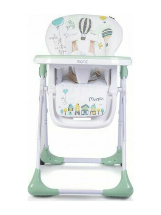 Cangaroo Muffin Foldable Highchair with Metal Frame & Plastic Seat Mint