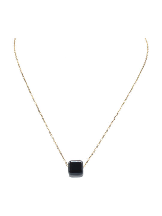 AMORINO Women's Necklace PIETRA-01 Stone black