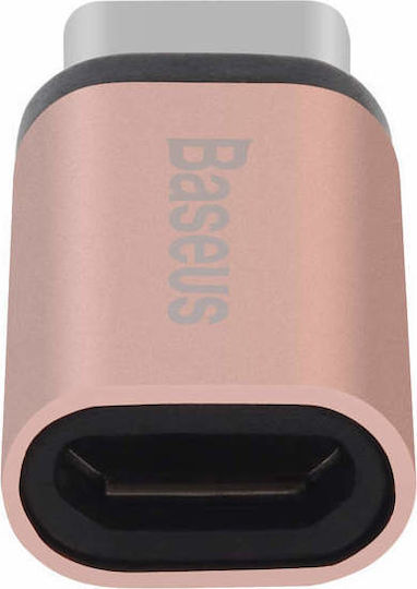 Baseus Μετατροπέας USB-C male σε micro USB female Ροζ Χρυσό 1τμχ CATYPEC-DL0R