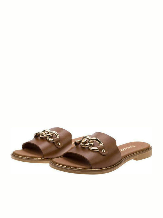 Ragazza R Leather Women's Flat Sandals Anatomic in Tabac Brown Color