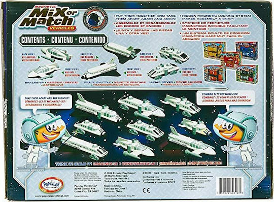 Popular PlayThings Μαγνητικό Παιχνίδι Κατασκευών Μαγνητικά Διαστημικά Mix Or Match για Παιδιά 3+ Ετών