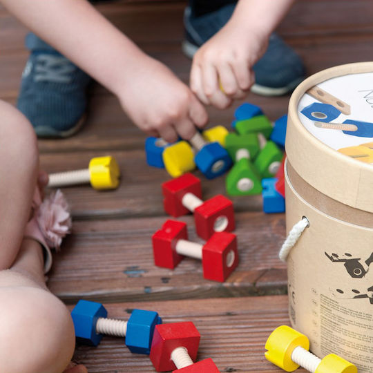 Andreu Toys Παιχνίδι Κατασκευών Ξύλινo Bolts And Nuts